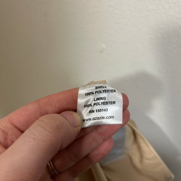 Azazie Clarice Gold Metallic Satin Bridesmaid Dress Sz 6 EUC - Picture 11 of 12